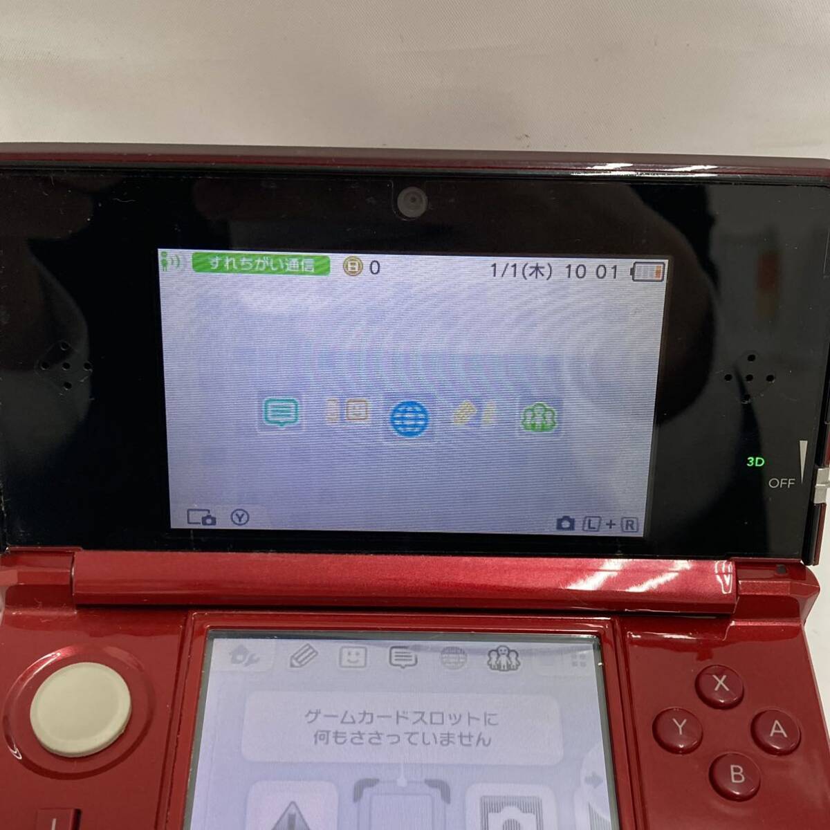 【お買い得】☆Nintendo 3DS CTR-001☆ニンテンドー／任天堂／レッド／ゲーム機／初期化済み／通電確認済み／3D／本体／CG0_画像4