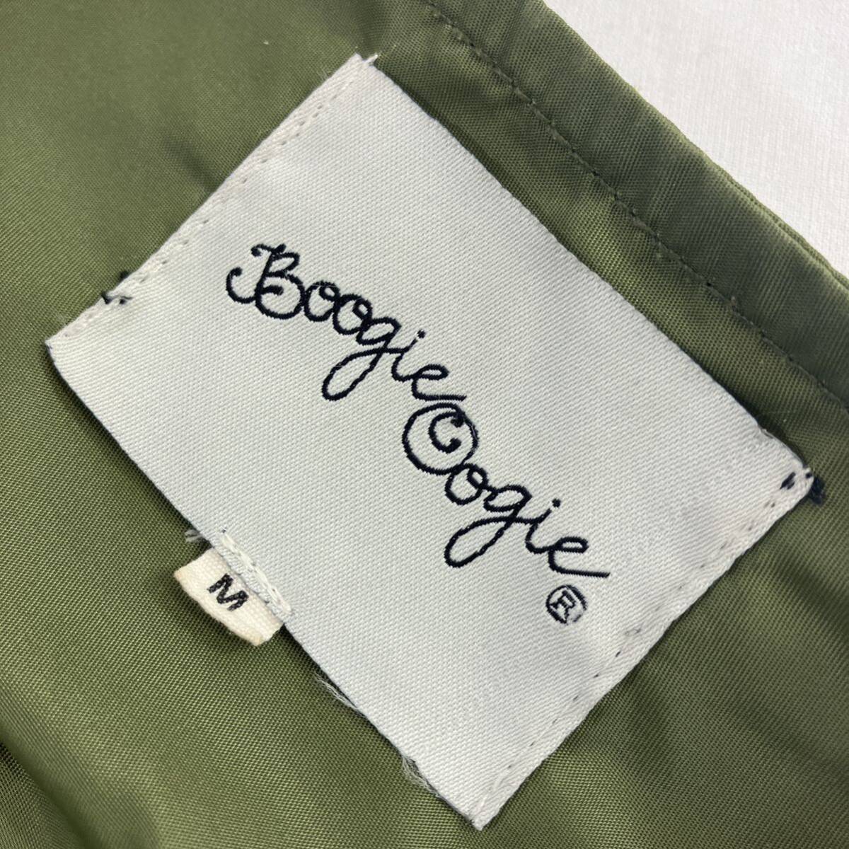Boogie Woogie ブギウギ　men's メンズ　ロゴ刺繍 ノーカラー　MA-1 ジャケット　トップス　アウター　 size:L から:カーキ