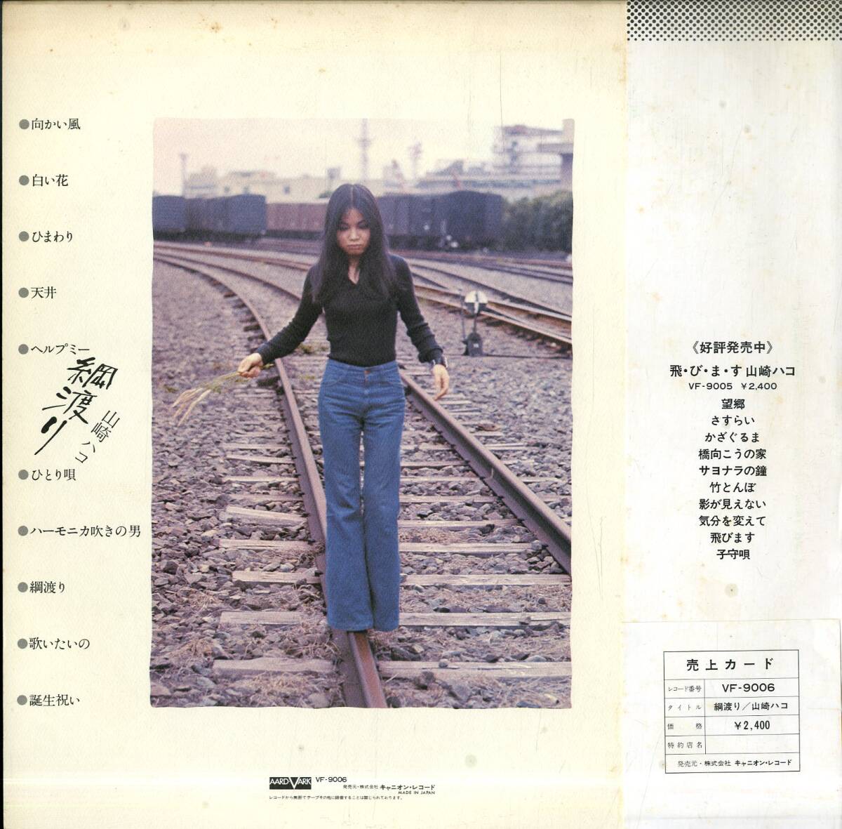 A00567385/LP/山崎ハコ「綱渡り(1976年・VF-9006・フォークロック・アコースティック・サイケデリック)」_画像2