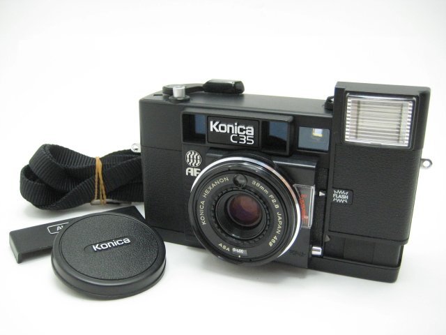 ★ハローカメラ★ 0566 コニカ KONICA C35 AF 38mm f2.8 (シャッター.ストロボ動作OK) 電池室にカビ汚れ有 通電OK 動作品 1円スタート_画像1