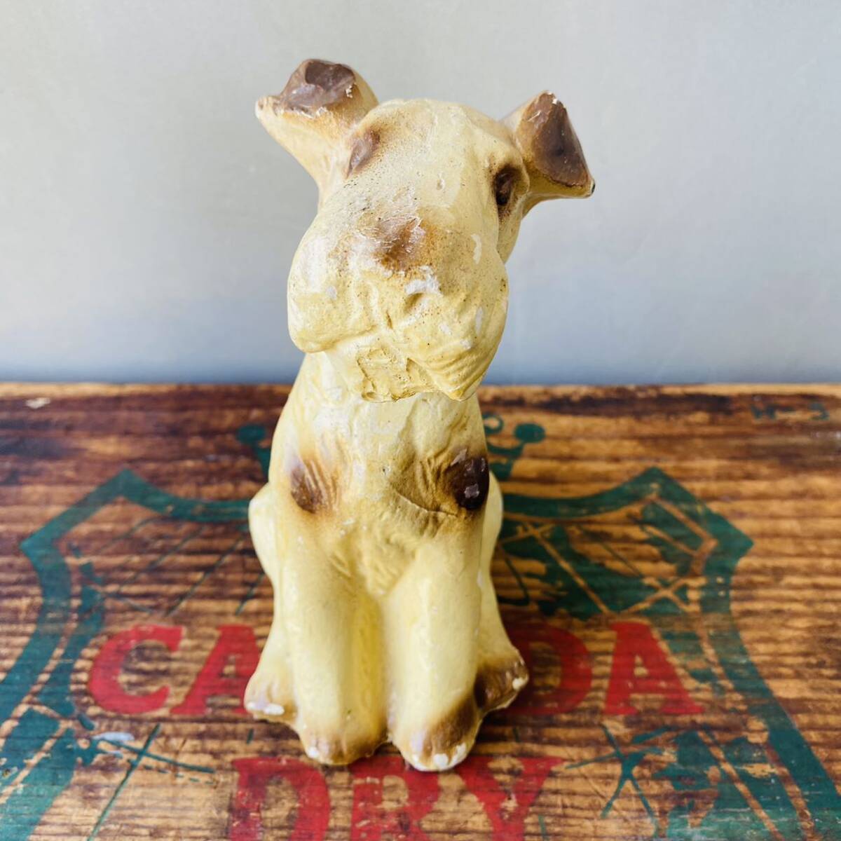 【USA vintage】terrier dog figure 犬 テリア 置物_画像1