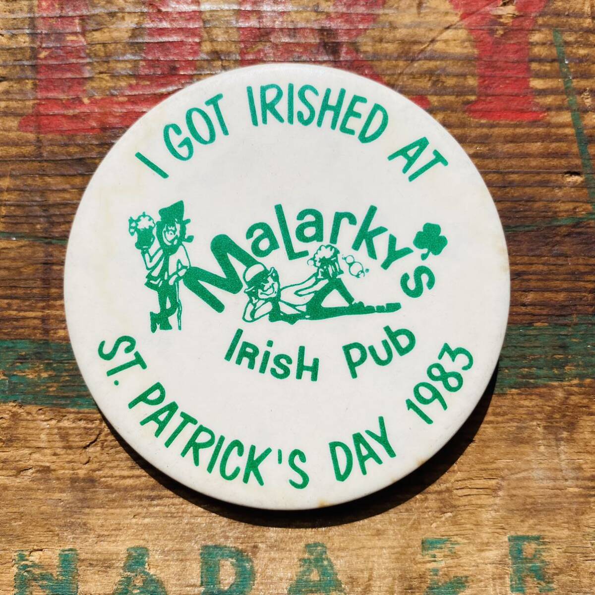 【1983 USA vintage】缶バッジ ST.PATRICK'S DAY アメリカビンテージ