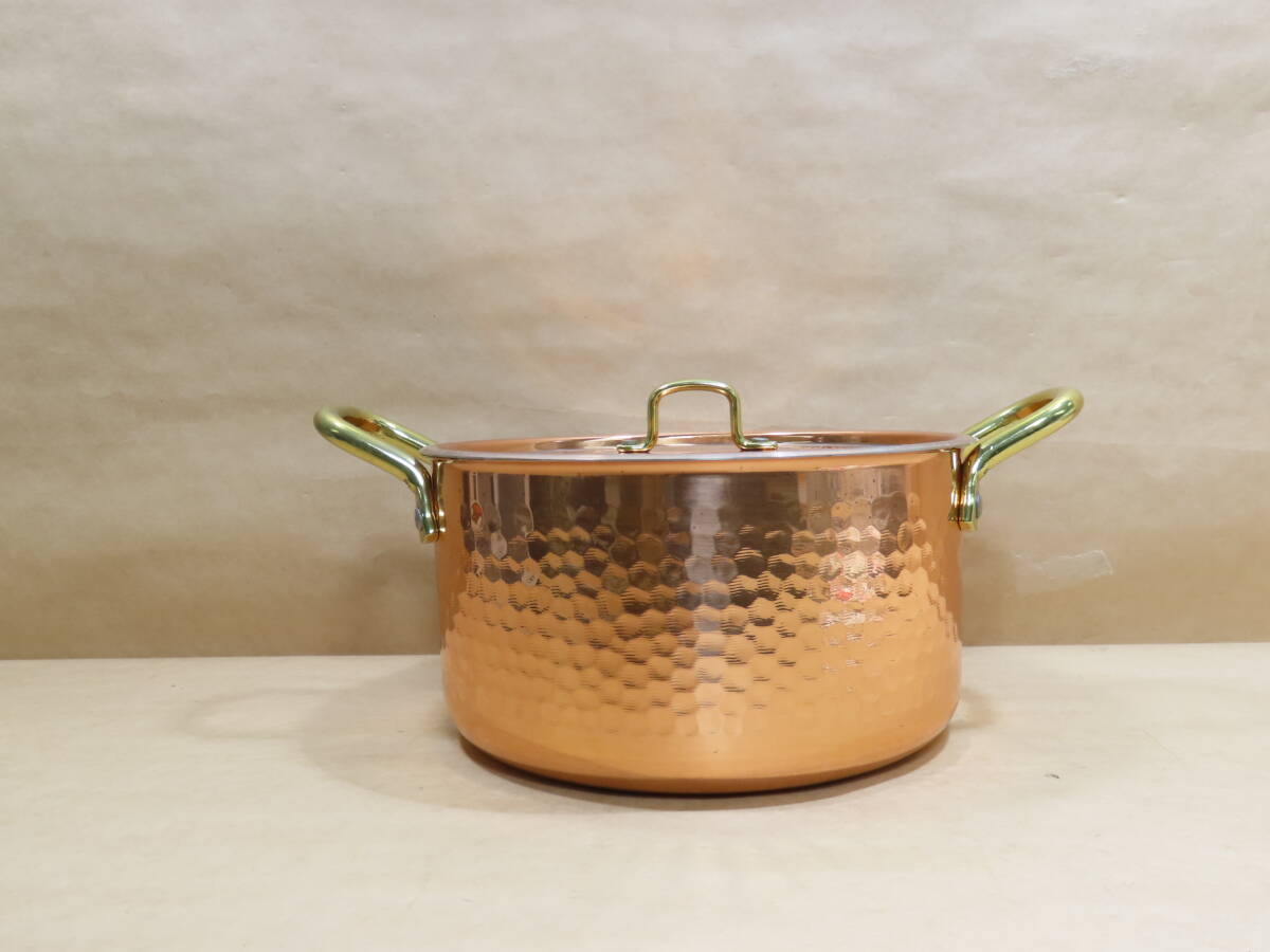  copper made Yukihira size trunk two-handled pot 20. unused 