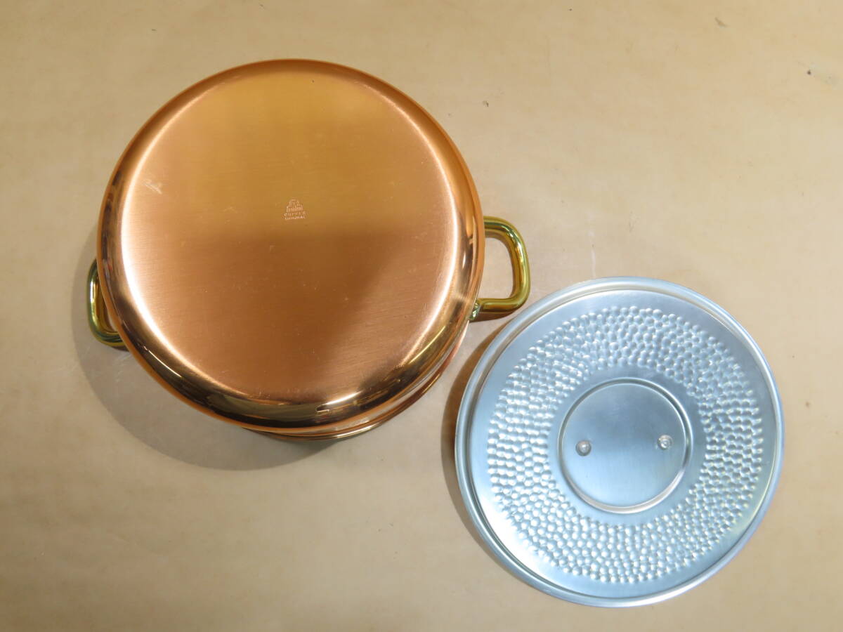  copper made Yukihira size trunk two-handled pot 20. unused 