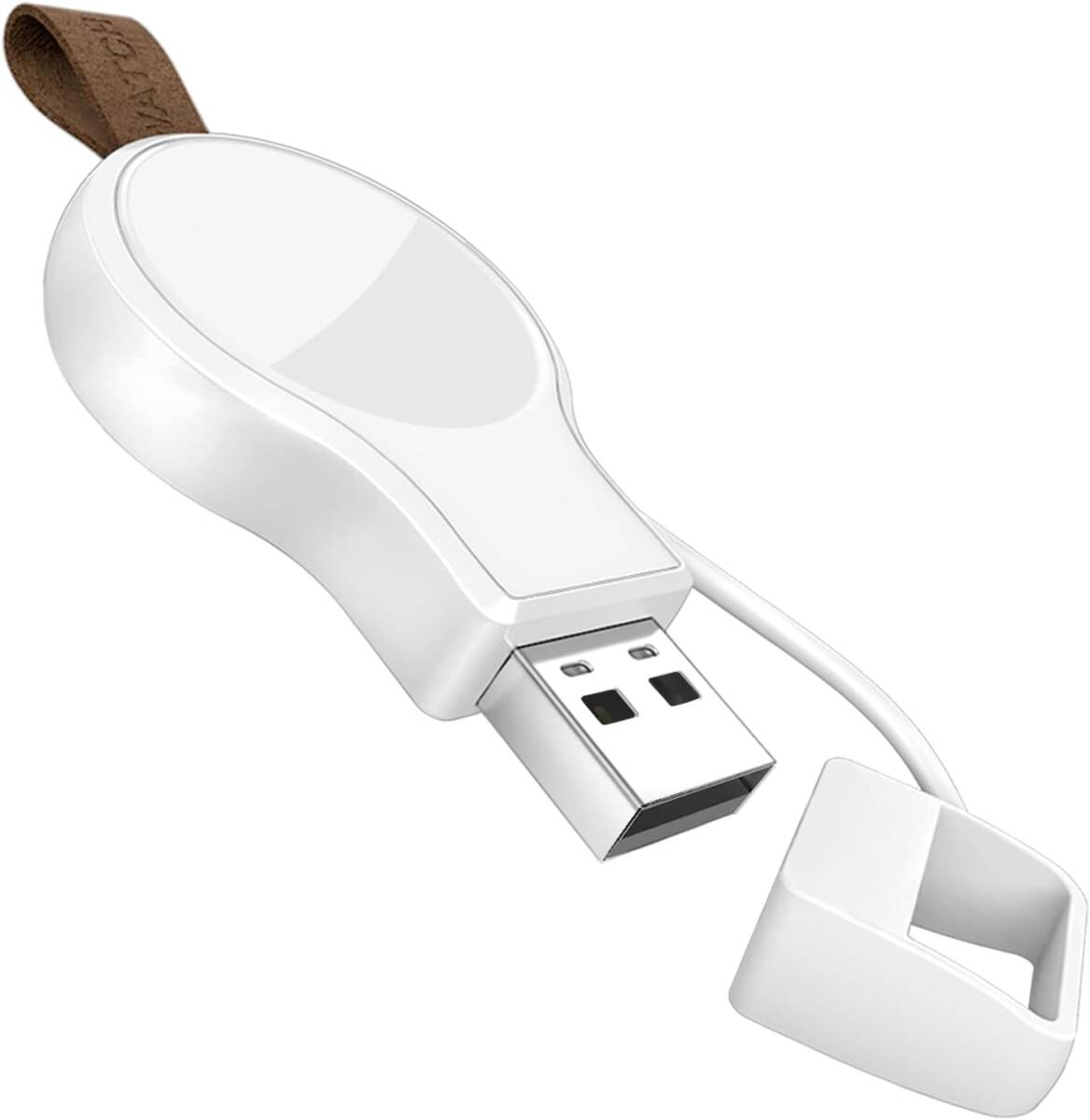 ホワイト LVFAN Apple Watch 充電器 USB-A アップルウォッチ 充電ケーブル 充電機 磁気充電器 マグネット式_画像1