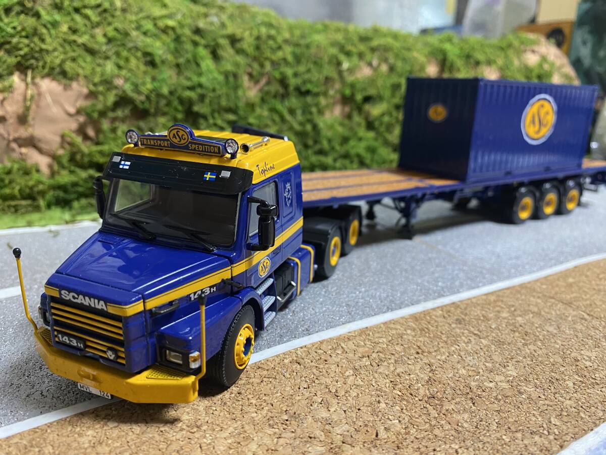 (5) WSI ASG SCANIA T113/T143 Vlakke Oplegger (3 as) 07-1007 1/50