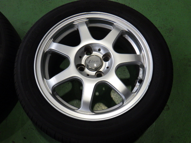 Lizea タイヤホイール4本 15インチ 6.0J +40 4H PCD100 185/55R15 リゼア 【管理番号 9193 RB8-301】中古【大型商品】_画像4