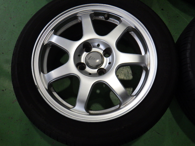 Lizea タイヤホイール4本 15インチ 6.0J +40 4H PCD100 185/55R15 リゼア 【管理番号 9193 RB8-301】中古【大型商品】_画像3