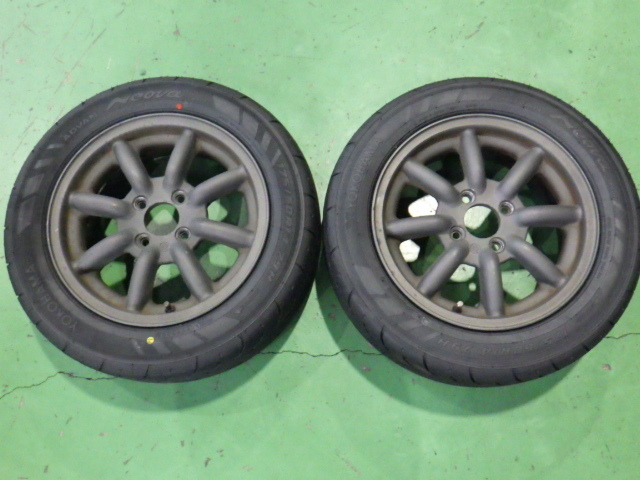 RS Watanabe タイヤホイール2本 14インチ 5.5J +40 4H PCD100 175/60R14 ワタナベ 【管理番号 0637 RB3-401】中古【大型商品】_画像1