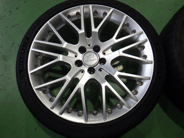 Carlsson タイヤホイール4本 18インチ 7.5J +45 5H PCD100 215/40ZR18 【管理番号 9198 RB9-701】中古【大型商品】_画像3