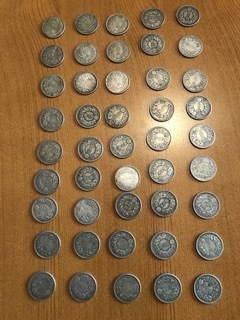 50 sen coin large Japan 50sen Meiji Taisho 45 sheets 