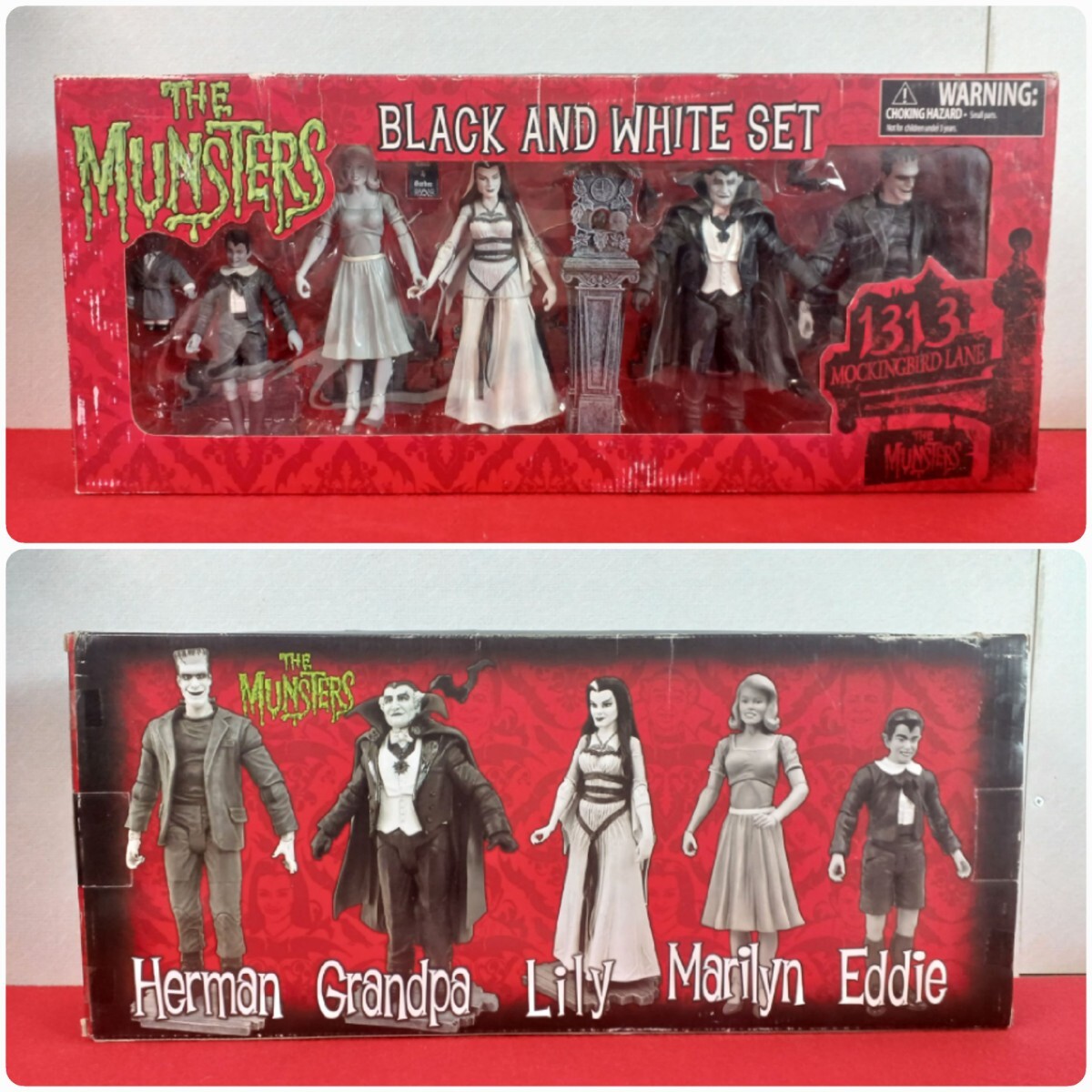 13584-01★未開封★THE MUNSTERS ブラック&ホワイトセット アクションフィギュア★_画像2