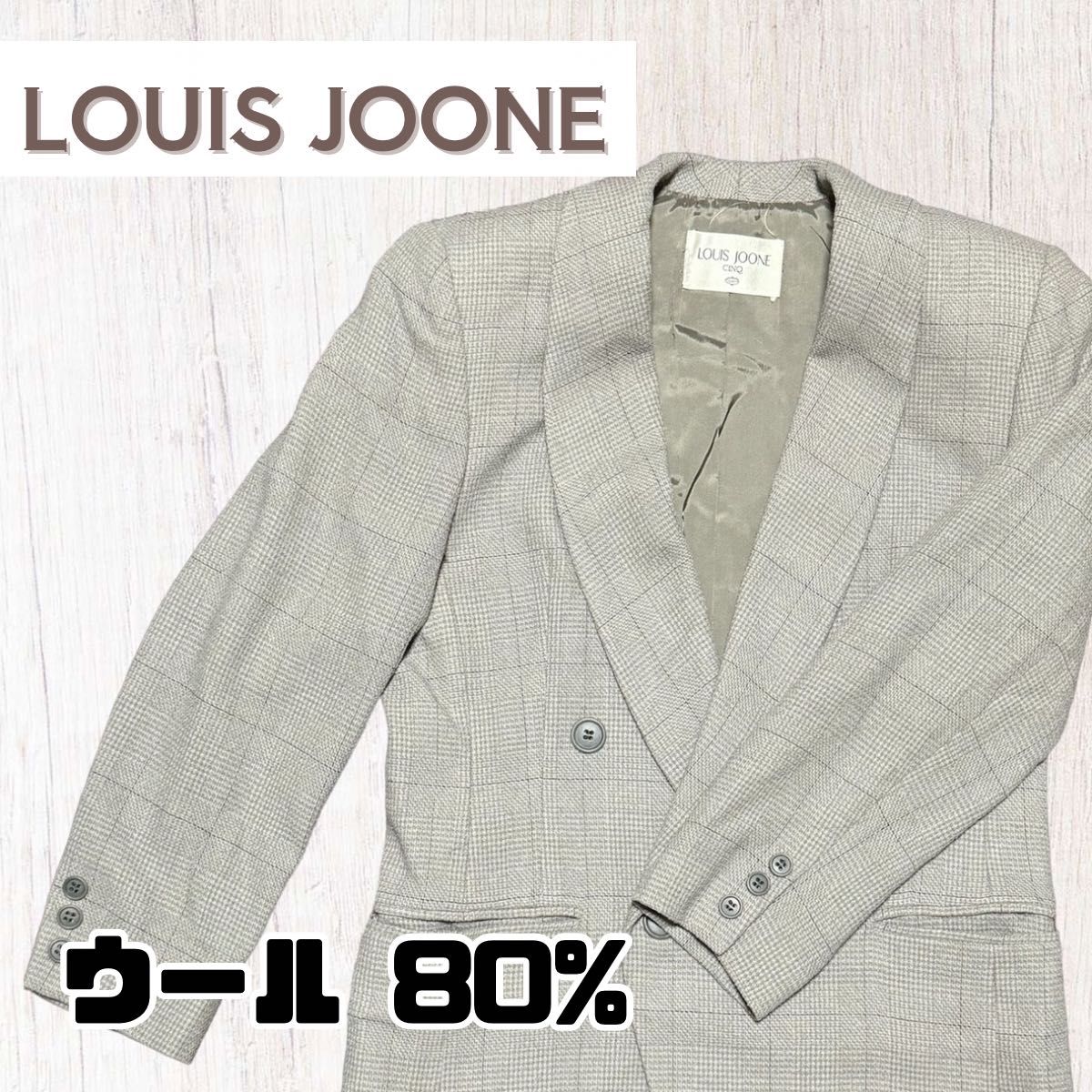 LOUIS JOONE テーラード ジャケット レディース グレンチェック アウター チェック柄 薄手 コート フォーマル 軽量 