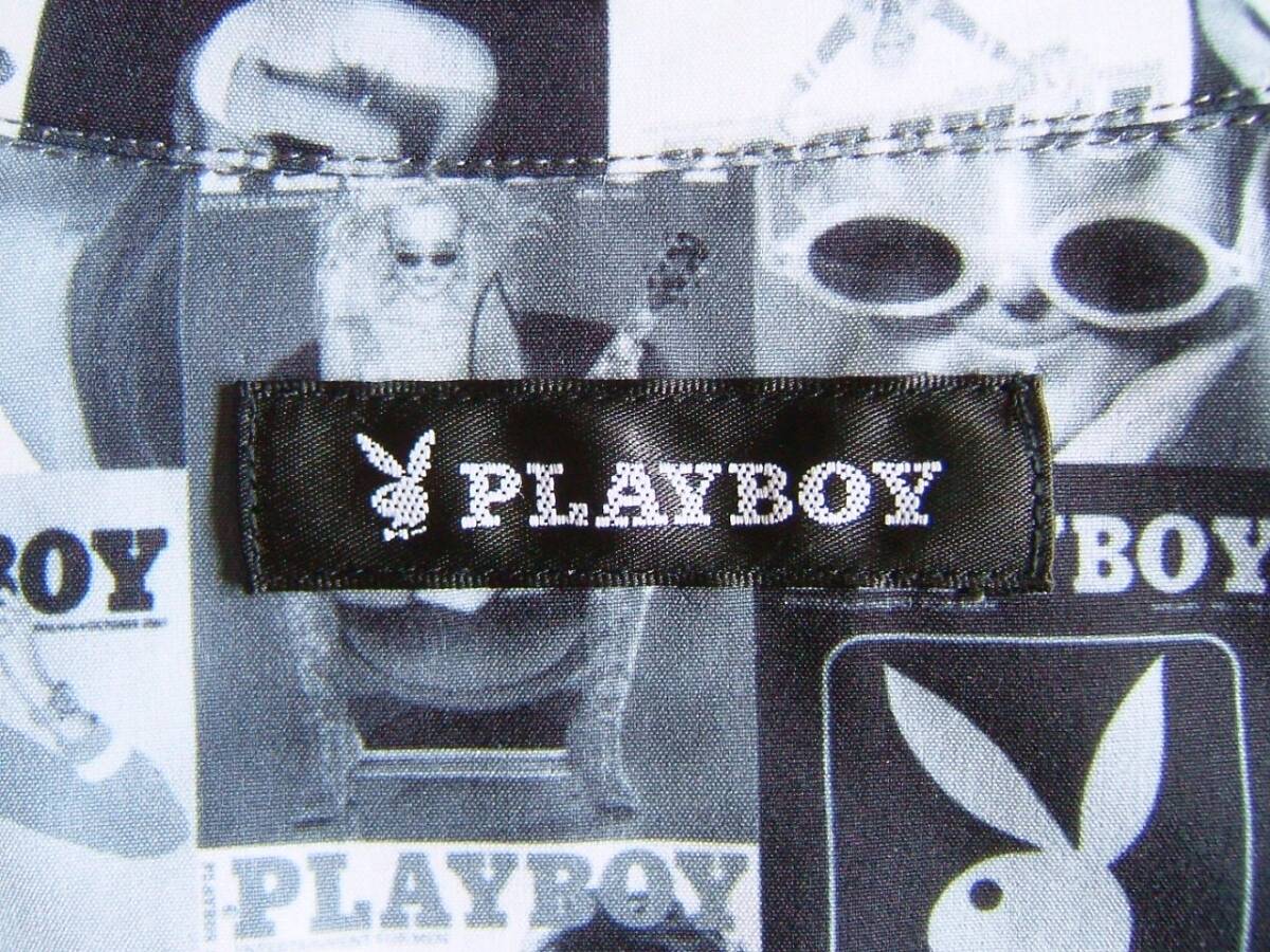 PLAYBOY×FREAK'S STORE フリークスストア別注 プレイボーイ 半袖シャツ 総柄 オープンカラーシャツ_画像8