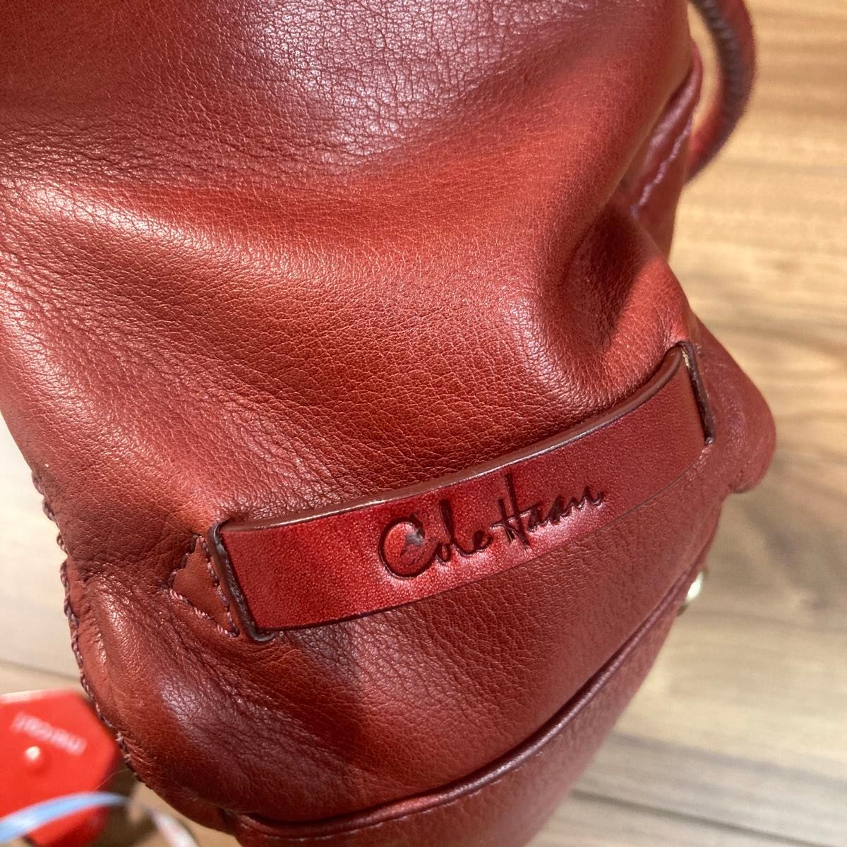 【極美品】COLE HAAN コールハーン レザー ハンドバッグ 本革 編み込み