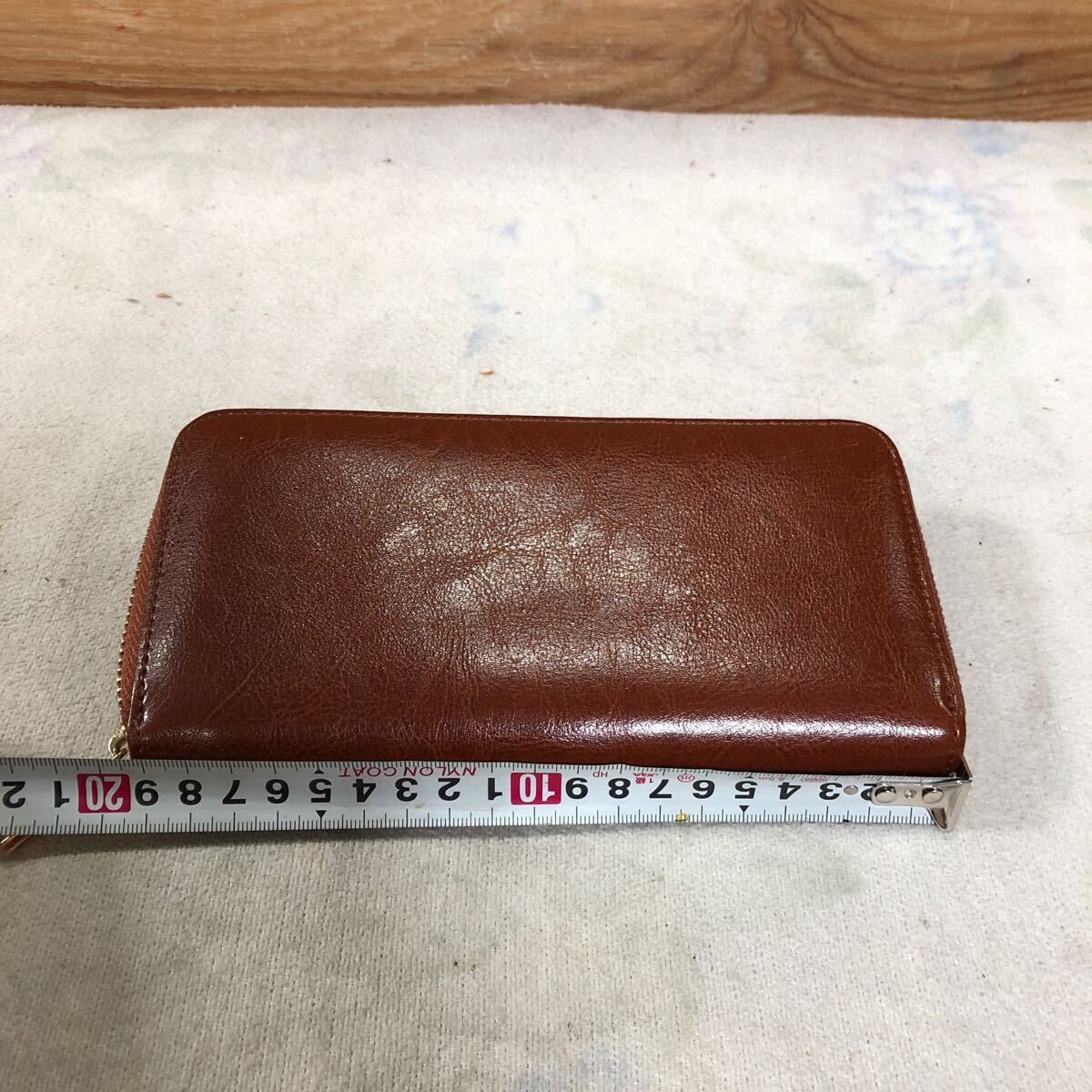  long wallet leather round fastener bar kosBARCOS tea color 