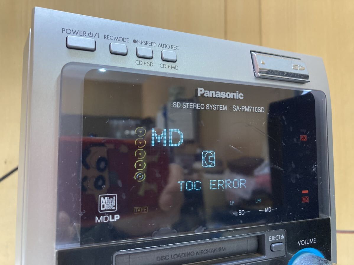 HY1401 Panasonic パナソニック SA PM710SD SD ステレオ システム CD再生OK MD/テープ再生NG 本体のみ 現状品 0509の画像4