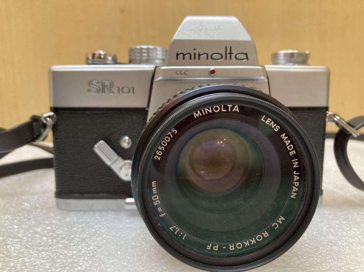 HY1515 ミノルタ Minolta SR101 ／MC ROKKOR PF F1.7 50mm／MD ZOOM ROKKOR 1:5.6 100-200mm シャッターOK 現状品　0514_画像2