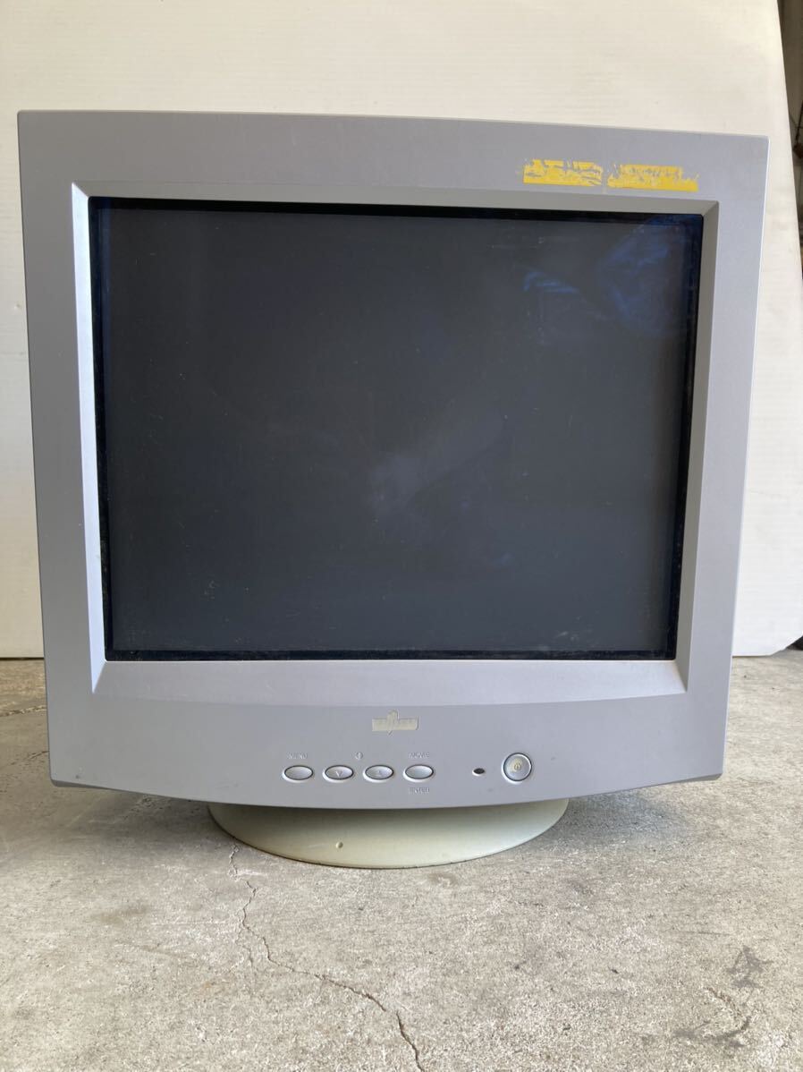 HY1403 FUJITSU Fujitsu 17 -inch FMVDP97W4G color CRT display made in Japan flat surface Brown tube Flat CRT monitor electrification verification settled present condition goods 