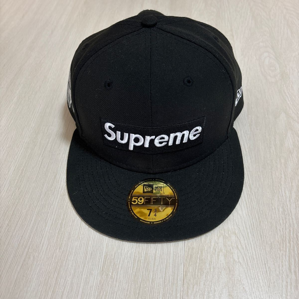 【美中古7 3/4(61.5cm)】supreme Box Logo New Era シュプリーム ニューエラ キャップ ブラック _画像1