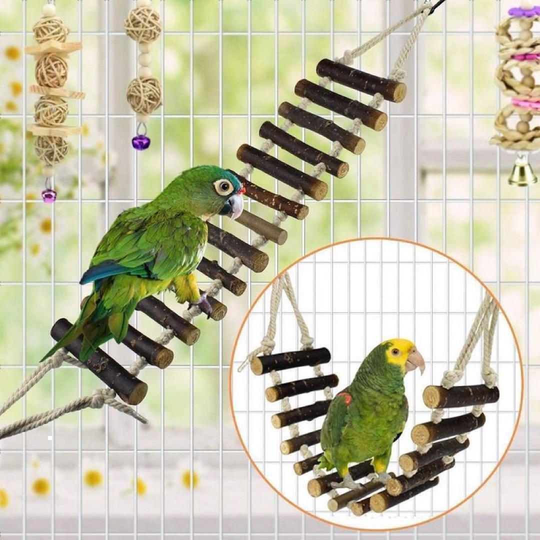 鳥のおもちゃ 木製 ブランコ インコ ストレス解消 運動不足 とまり木