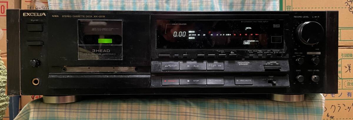 AIWA アイワ カセットデッキ XK-009 本体と取扱説明書のコピーの画像1