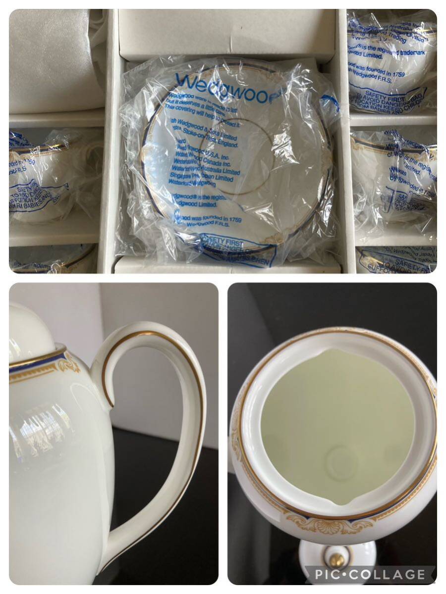 新品未使用◆WEDGWOOD ウェッジウッド　CAVENDISH　キャベンディッシュ　ティーポット　カップ＆ソーサー 5客セット　黒壺_画像9