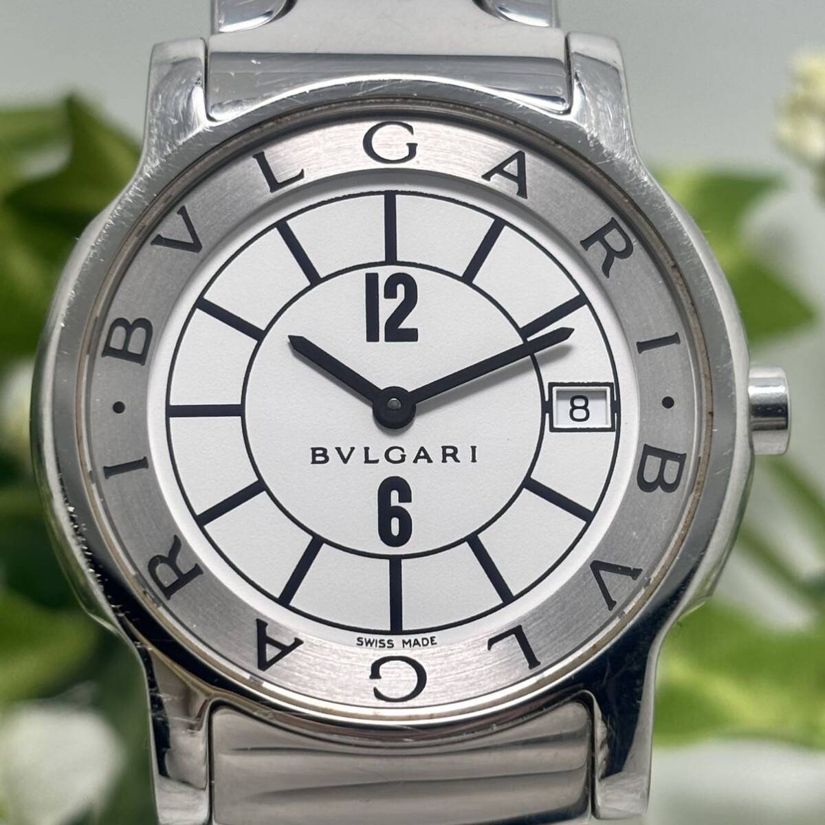 BVLGARI BVLGARY Solotempo ST 35 S с коробкой гарантия есть * мужской * оригинальный SS breath календарь обычный 