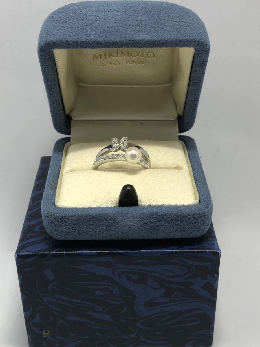  Mikimoto кольцо жемчуг платина diamond бриллиант жемчуг mere diamond 6.6g pt950 11 номер аксессуары кольцо TASAKI MIKIMOTO. дерево книга