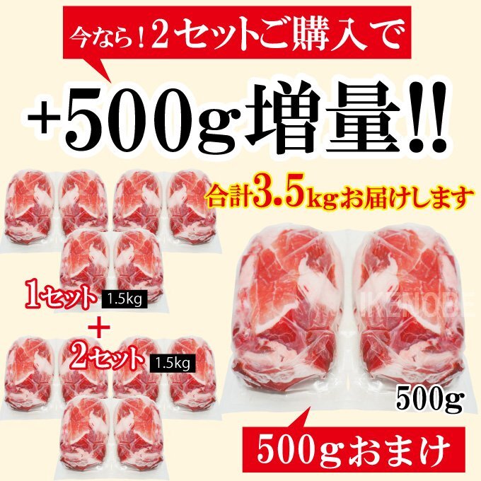 送料無料 カナダ産 豚肉 切り落とし こま肉 冷凍【便利な小分けパック】1.5kg (250g × 6パック) 2セット以上購入で増量おまけ付き 微真空_画像8