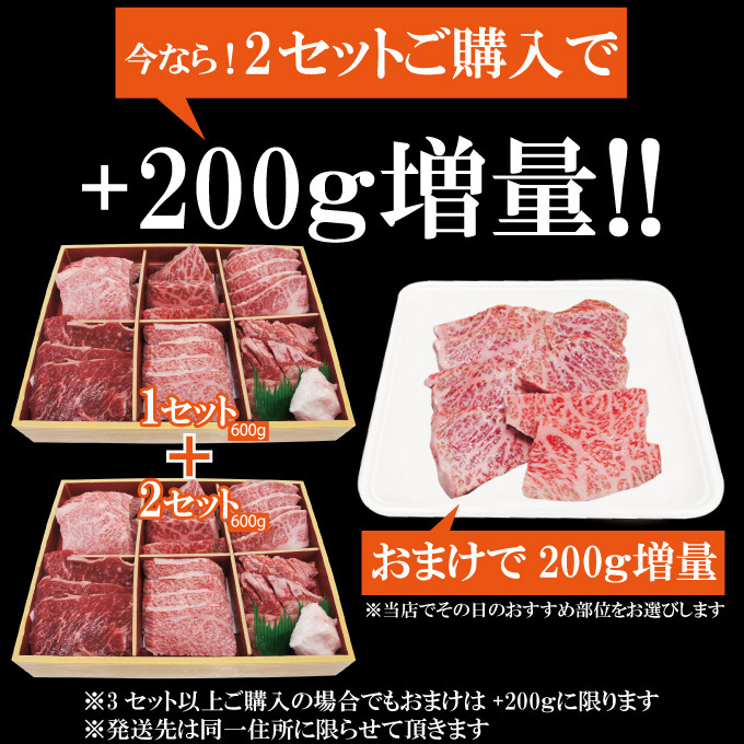 【送料無料】銘柄常陸牛Ａ５等級黒毛和牛６点盛り食べ比べ焼肉セット600g冷凍品3～4人前分 2セット購入でお肉増量中_画像10