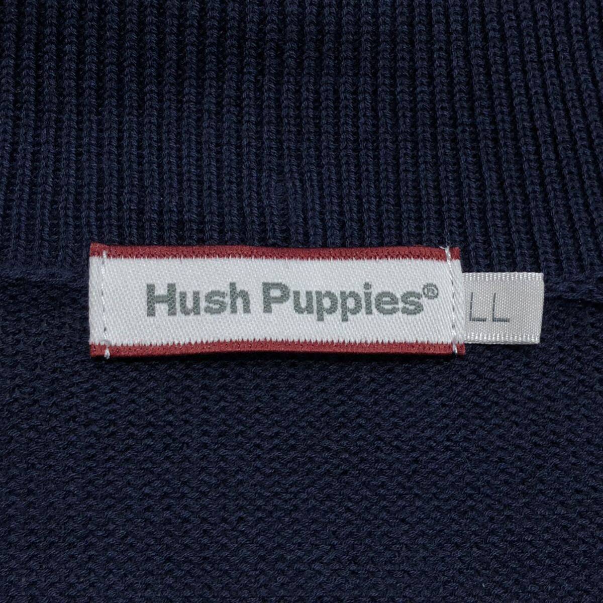 超希少XL!【極上の着心地】Hush Puppies サマーニット テーラードジャケット カーディガン アンコン ネイビー 3B コットン 大きいサイズ LLの画像9