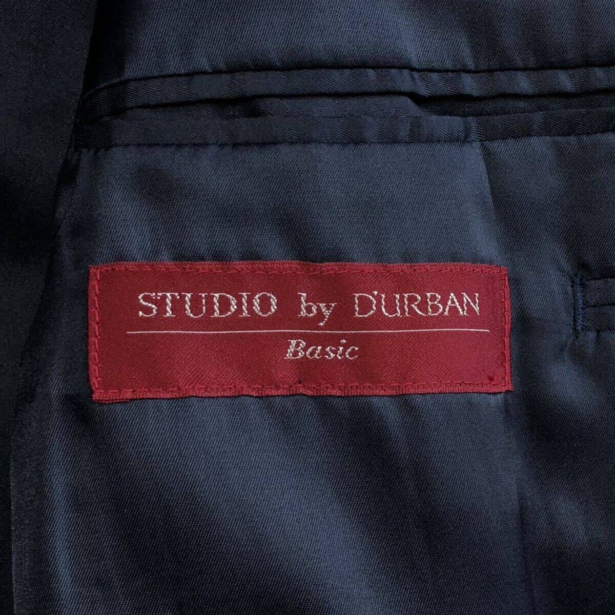  Durban [ shines silver button ]D\'URBAN tailored jacket navy blue blaser 2B total lining wool gloss feeling feeling of luxury through year BB4(S~M corresponding )