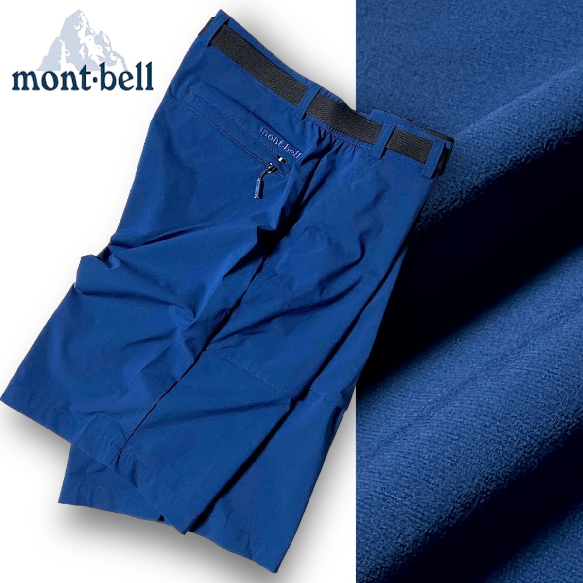 新品 mont-bell モンベル 撥水 軽量 ベルト付 ストレッチ トレッキングパンツ ハーフパンツ ショーツ アウトドア 78 M 春夏 ◆B3498a_画像1