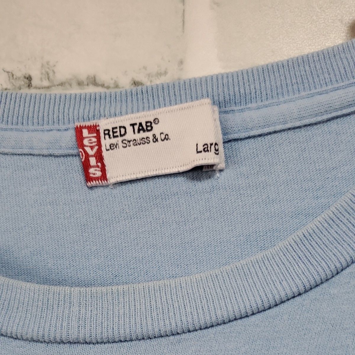 Levi's501Tシャツ(RED　TAB)　L　　　　うすい水色　リーバイス