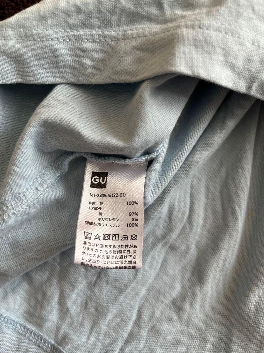 ちいかわTシャツ ハチワレ 120 GU 半袖　ブルー