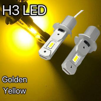 車検対応 爆光 12V/24V兼用 H3 LED フォグランプ イエロー 最新改良CSPチップ搭載左右セット ポン付け三菱ふそう/日野/UD/トヨタ/ホンダ21_画像7