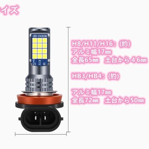 H8/H11/H16/HB4車検対応 爆光 2色切り替え LED フォグランプ LEDバルブ ポン付けトヨタ ヴィッツ CP9_画像8