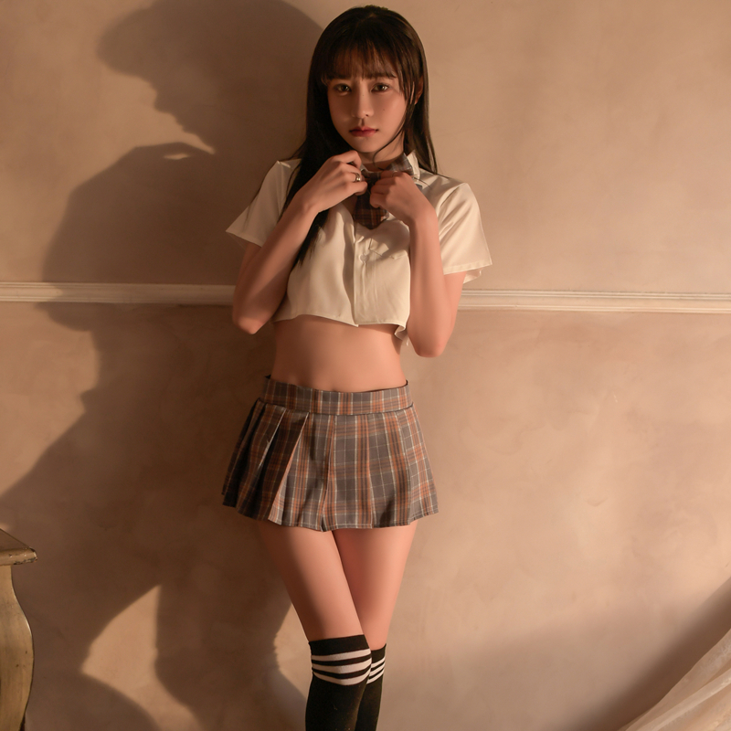 ML179GR супер симпатичный Ran Jerry девушка студент форма [ tops * T-back * мини-юбка 4 позиций комплект ] baby doll костюмы 