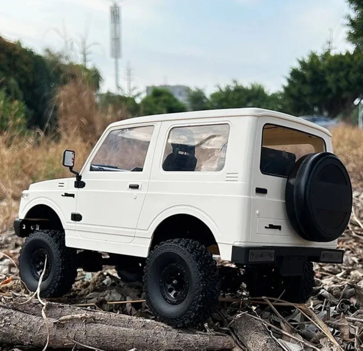 ホワイトバッテリー*2+ 連動LEDライト WPL新発売NEW C74 スズキ ジムニー RTR 1/10ラジコン RC クローラー ライセンス JA11 4WDトラックの画像3