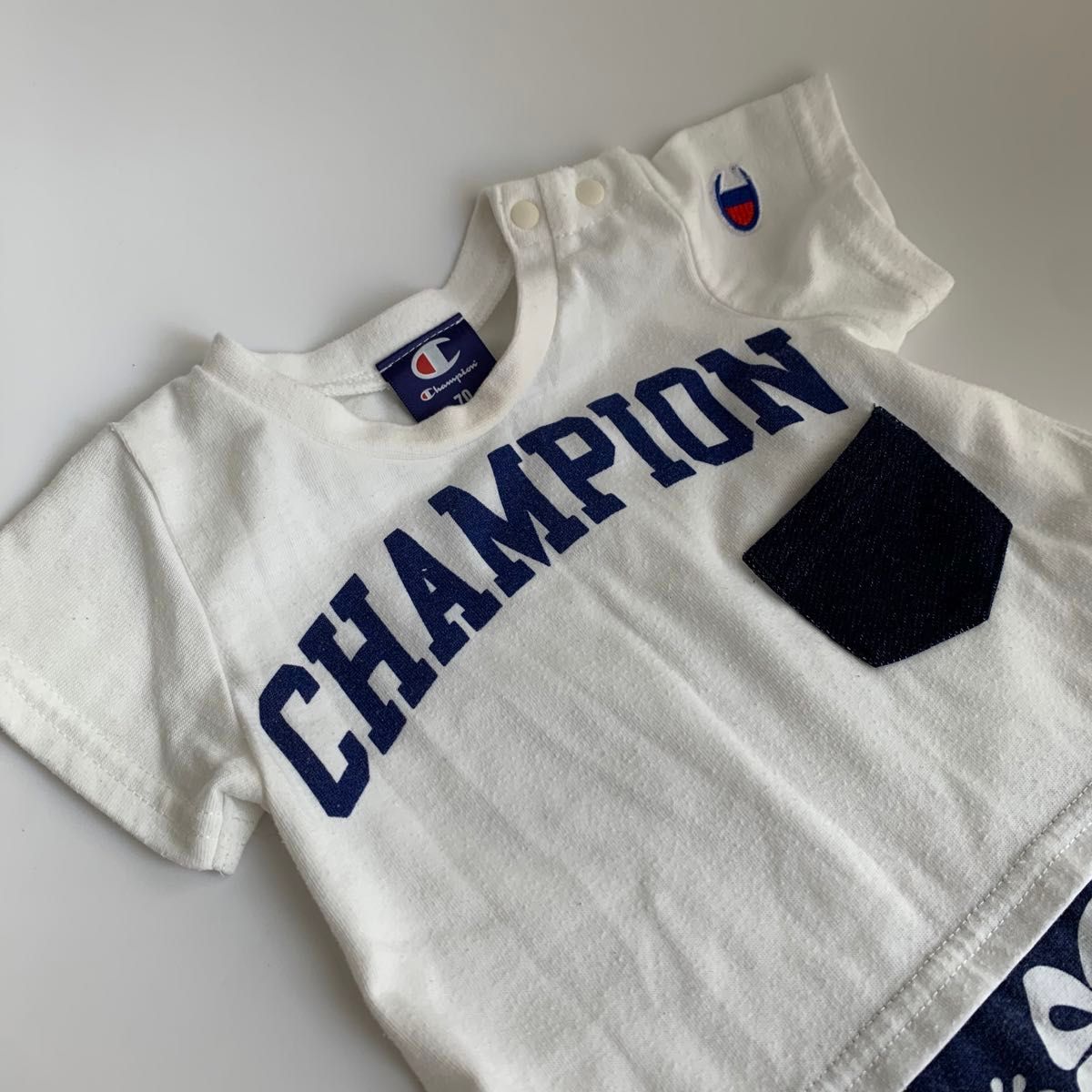 【70size】champion チャンピオン ロンパース ベビー カバーオール 半袖 子供服 ベビー服 男の子70