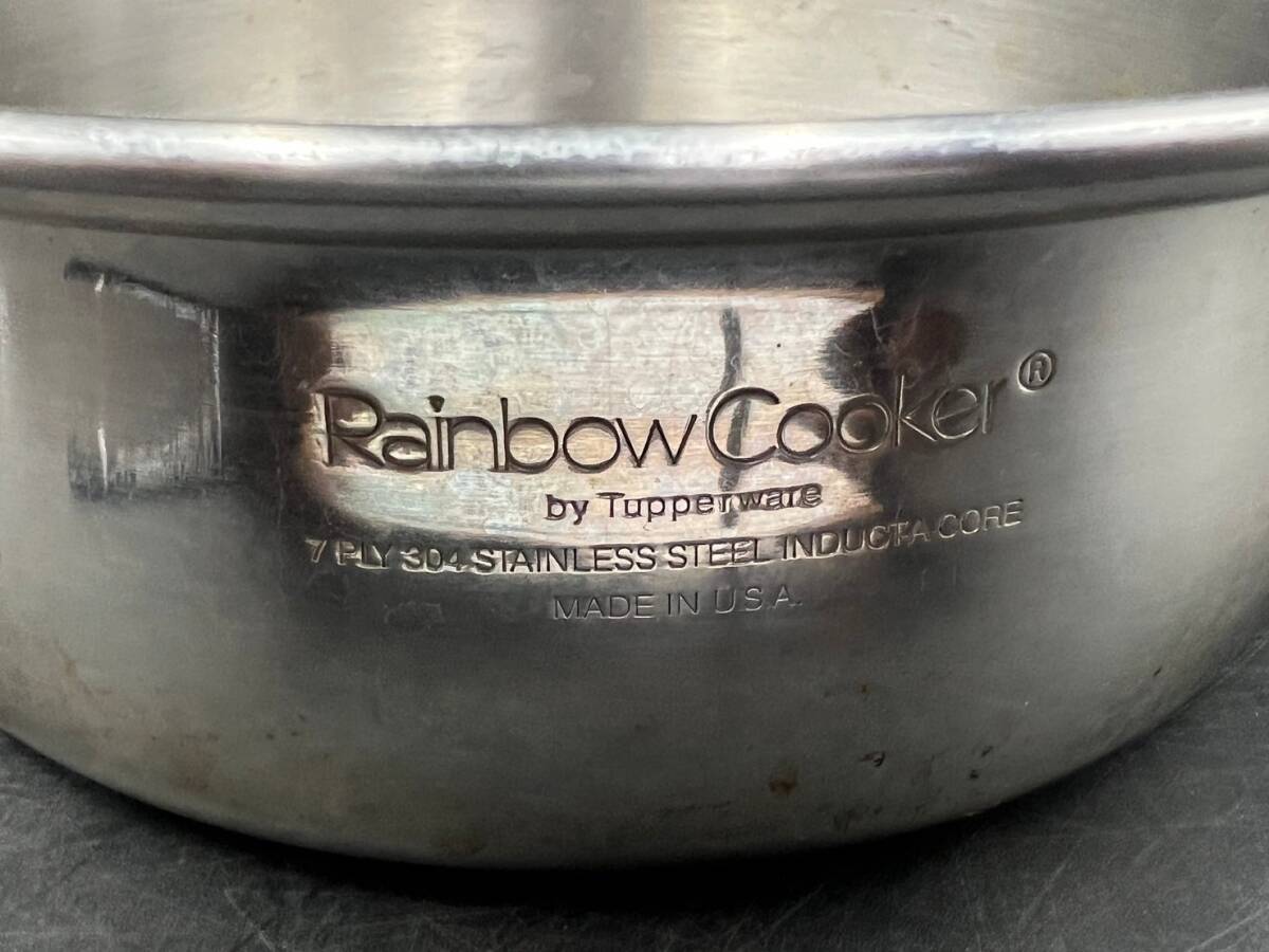 Tupperware/タッパーウェア Rainbow Cooker/レインボークッカー ステンレス 片手 鍋 蓋つき 約18cm _画像6