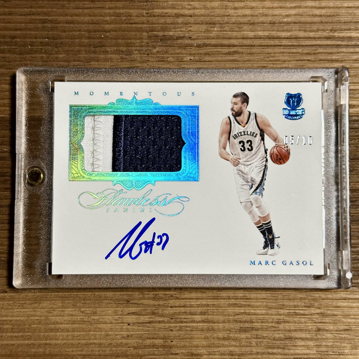 10シリ 永久欠番 直筆サイン PANINI FLAWLESS 2015-16 AUTO SAPPHIRE MARC GASOL ( SELECT PRIZM MEMPHIS GRIZZLIES NBA MORANT_画像1