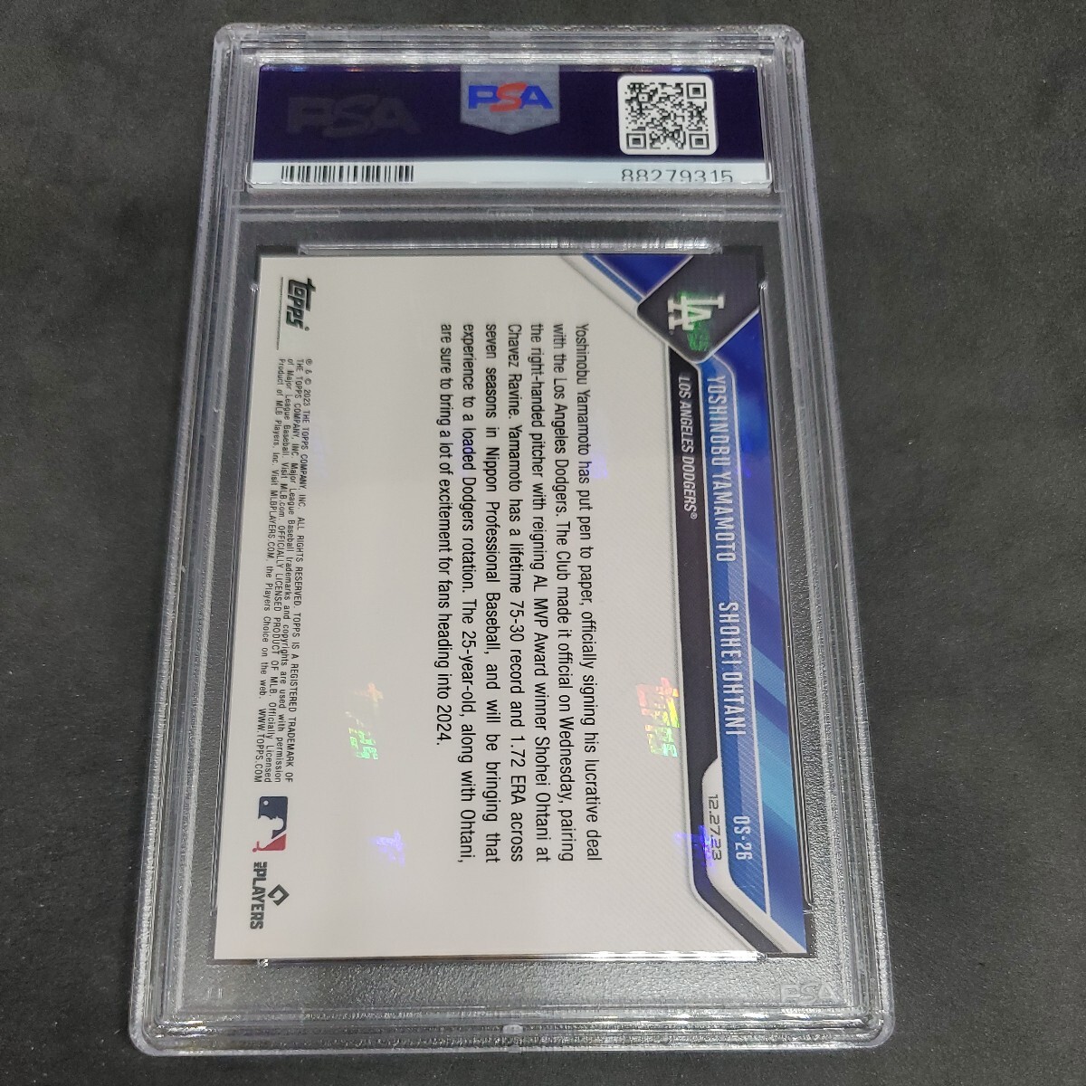 TOPPS NOW OS-26 大谷翔平 山本由伸 ドジャース PSA 10 その2_画像2