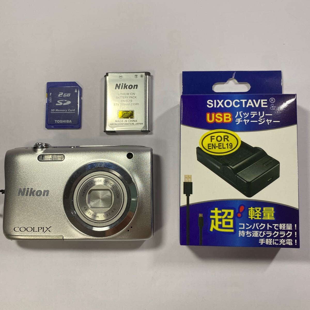 『美品』ニコン Nikon COOLPIX A100 コンパクトデジタルカメラ シルバー デジカメ ニコン クールピクス 動作確認済みの画像2