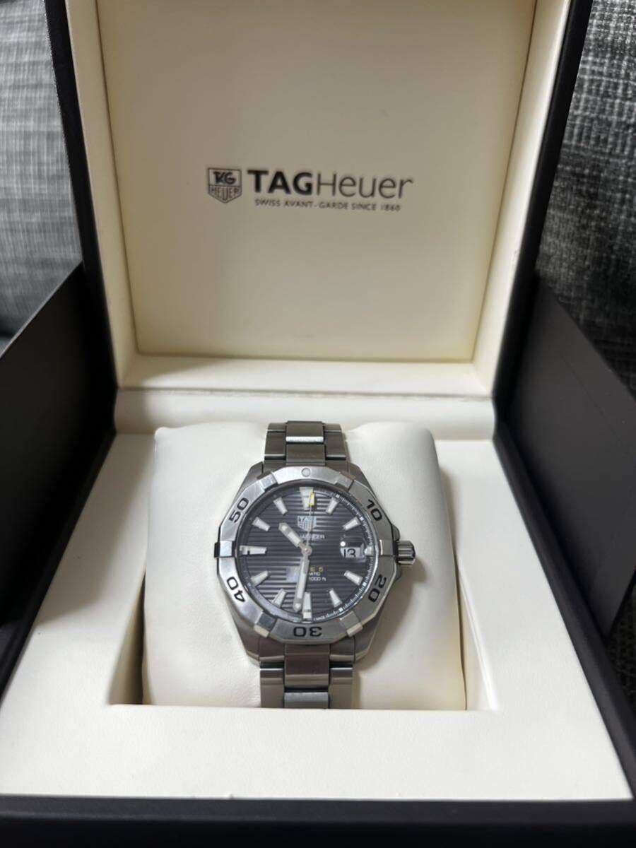 TAGHEUER タグホイヤー アクアレーサー キャリバー5 WBD2113 メンズ 腕時計 自動巻き AT SS 美品グレー文字盤 箱等有りの画像2