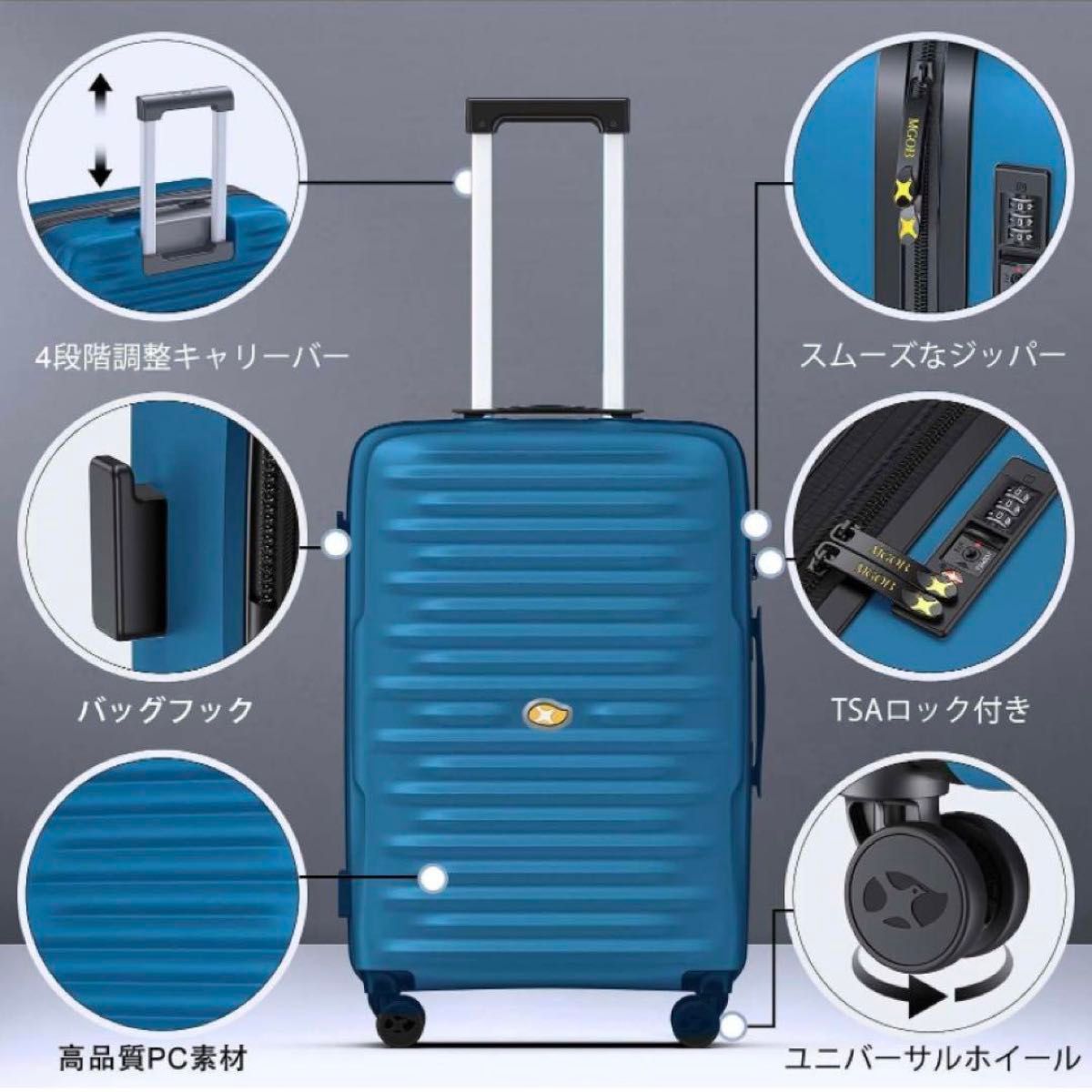 スーツケース 76L M  大容量  耐衝撃  静音 TSAロック　軽量