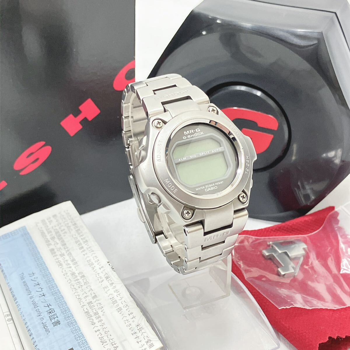 G-SHOCKji- shock CASIO Casio MRG-100 MR-G digital quartz men's wristwatch box opinion koma attaching 02-0410