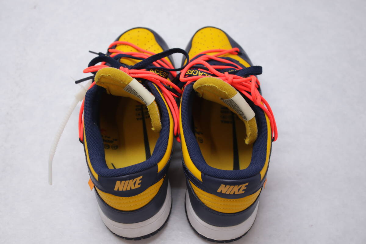 200【1円～】NIKE ナイキ Off-White DUNK LOW LTHR ゴールド ネイビー ホワイト CT0856-700 28.0cm スニーカー_画像6