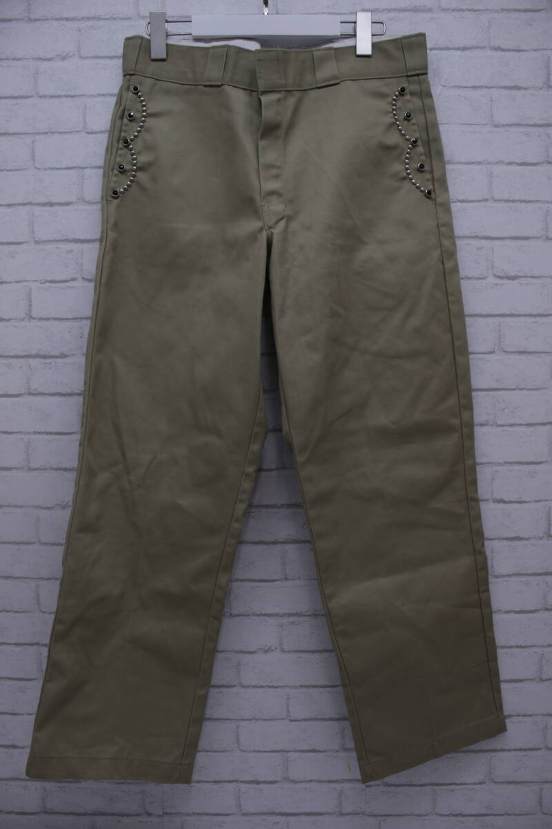 257【1円～】Dickies デッキーズ 874 パンツ スラックス ベージュ 34×29_画像1